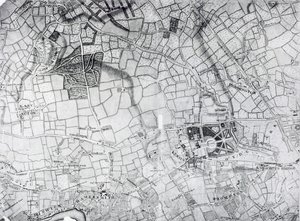 A section of a sheet from the survey of London and its environs, 1741-5, pub. 1769 by John Rocque